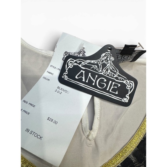 NWT Y2K ANGIE Women Black Ivory Lace Tiered Sleeveless Dress Boho Size S - Picture 6 of 12